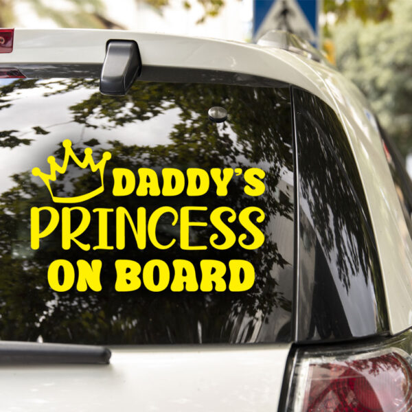 Daddy's Princess On Board Decal - Image 5