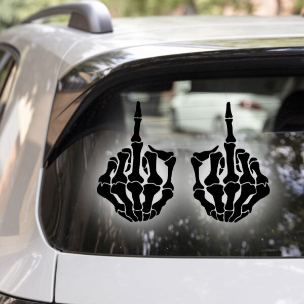 Hands Giving The Double Bird Salute Decal - Image 2