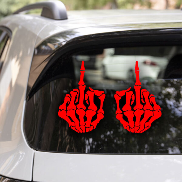 Hands Giving The Double Bird Salute Decal - Image 3