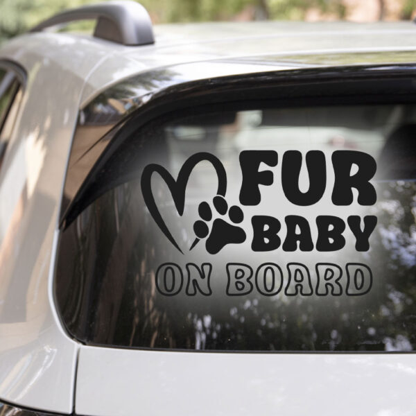 Fur Baby On Board Decal - Image 2