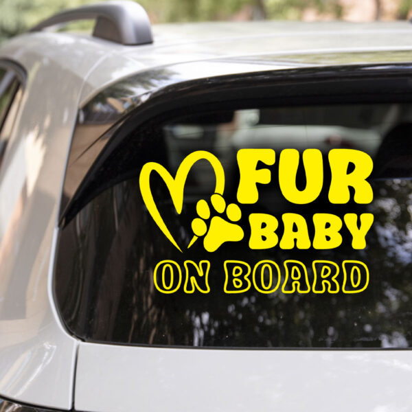 Fur Baby On Board Decal - Image 5