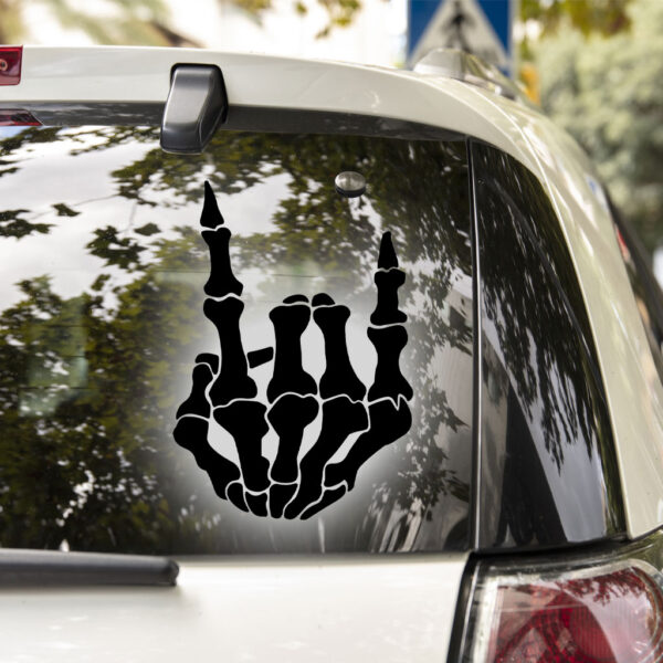 Horns Up Skeleton Hand Decal - Image 2
