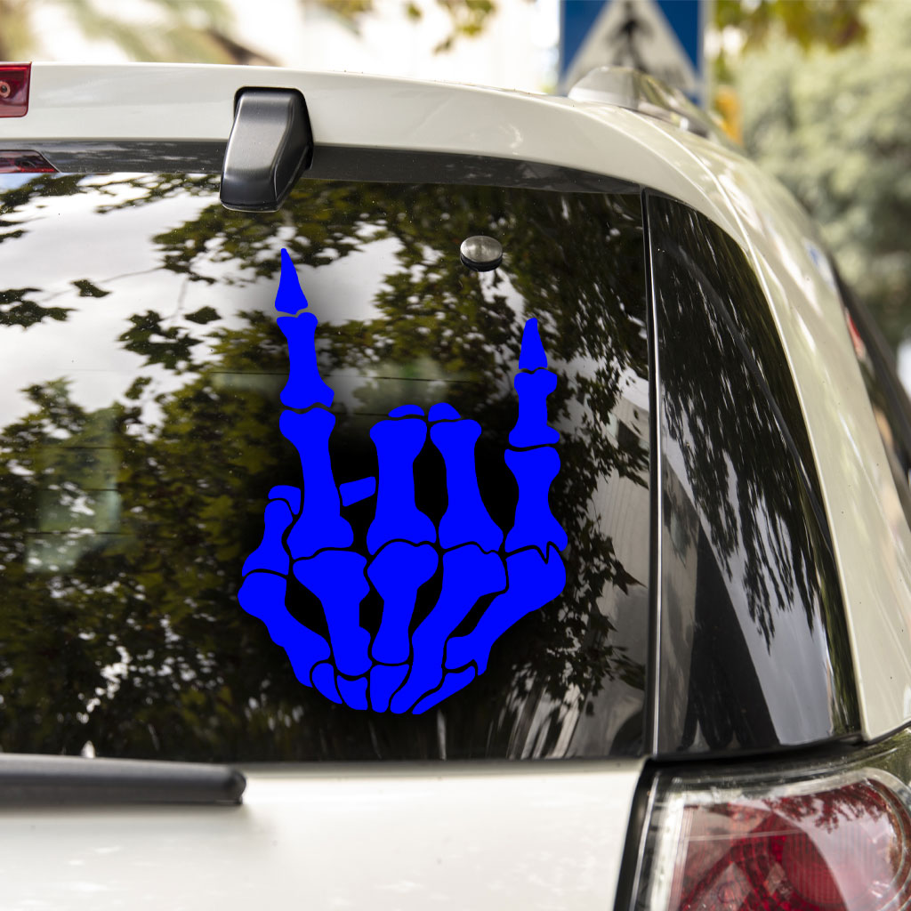 Horns Up Skeleton Hand Decal - Image 4