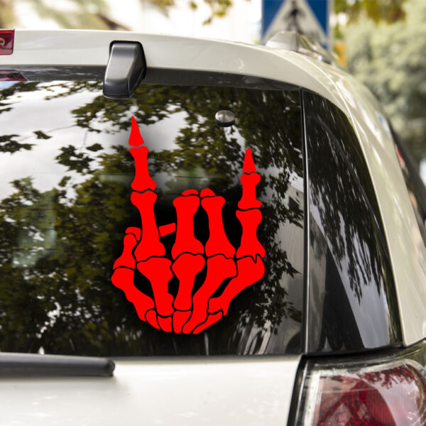 Horns Up Skeleton Hand Decal - Image 3