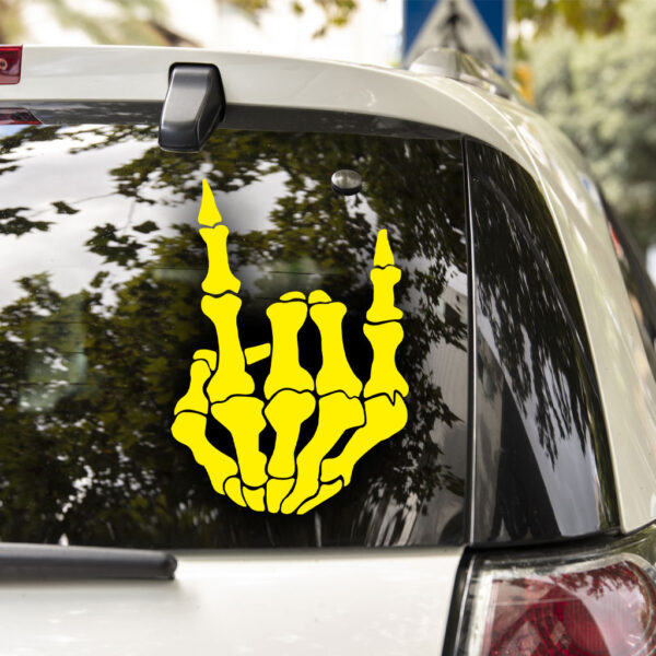 Horns Up Skeleton Hand Decal - Image 5