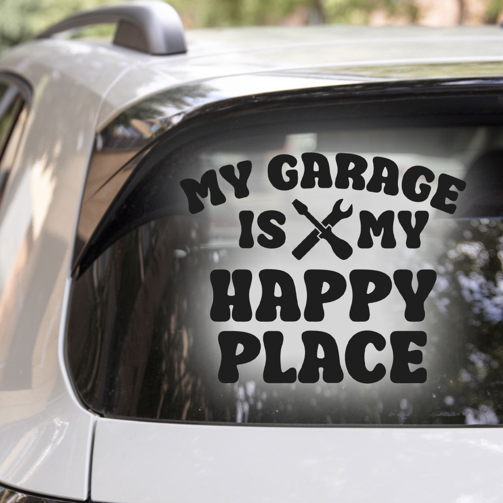 My Garage Is My Happy Place Decal - Image 2