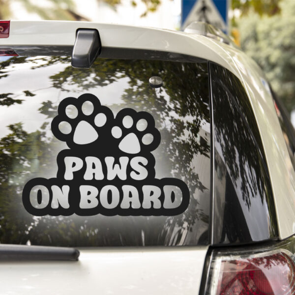 Paws On Board Decal - Image 2