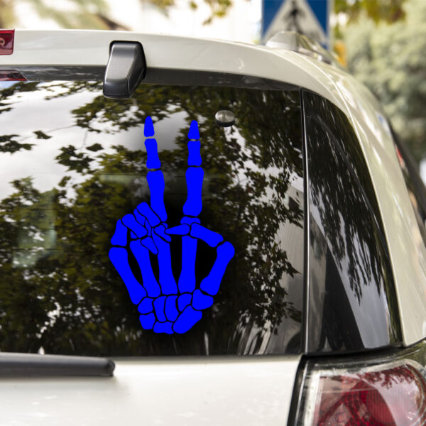 Skeleton Hand Peace Sign Decal - Image 4