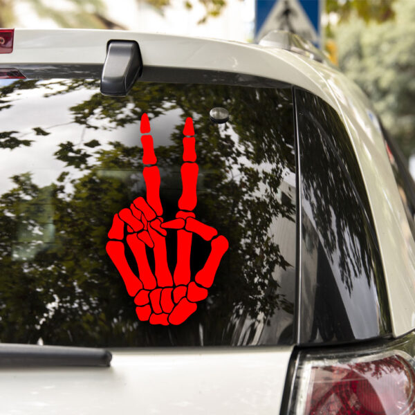 Skeleton Hand Peace Sign Decal - Image 3