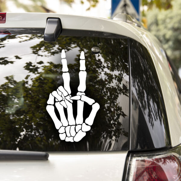 Skeleton Hand Peace Sign Decal