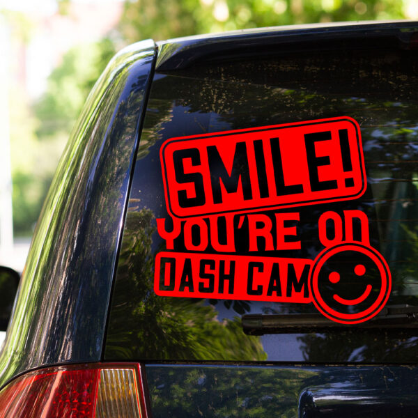 Smile! You're On Dash Cam Decal - Image 3
