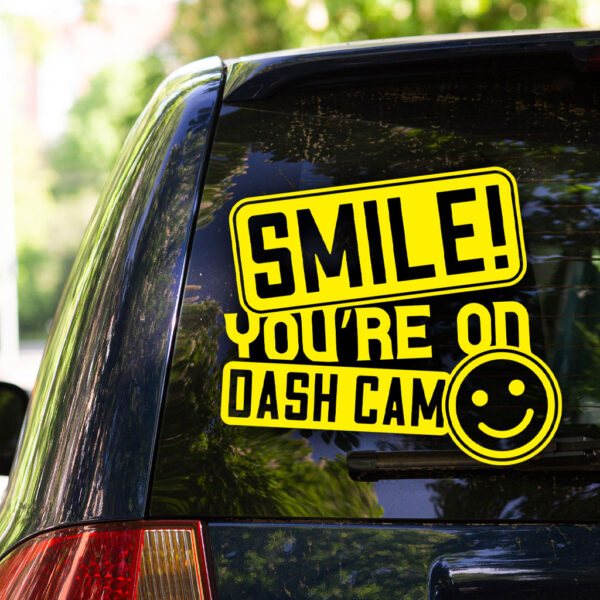 Smile! You're On Dash Cam Decal - Image 5